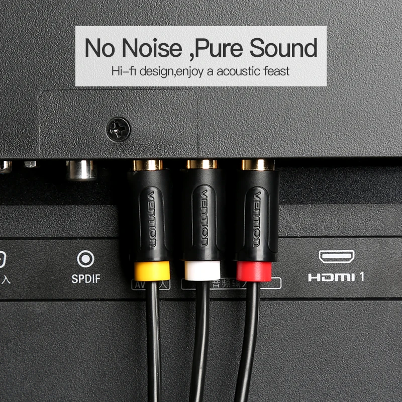 Vention 3RCA для аудио кабель позолоченный со штыревыми соединителями на обоих концах