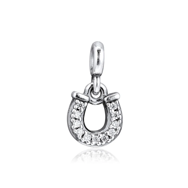 

Fits for Pandora Beads Bracelets 100% 925 Sterling Silver Jewelry Signature ME My Lucky Horseshoe Charms Free Shipping