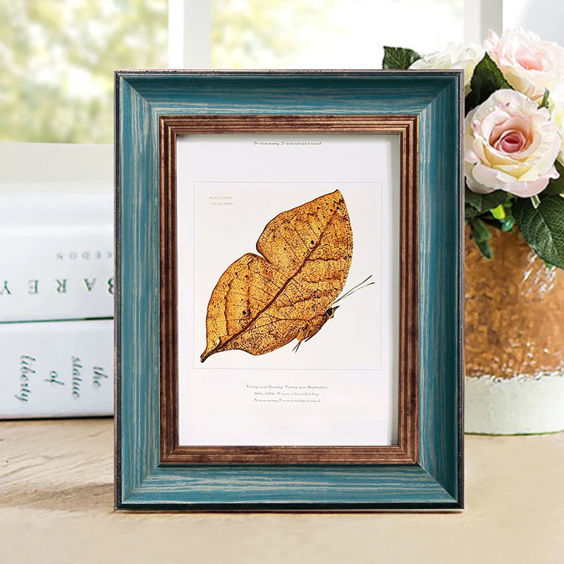 

11 Colors American Style Retro Photo Frame For Wedding Gift DIY Desktop Art Decor Picture Frames 5-10Inch Classical Photo Frame