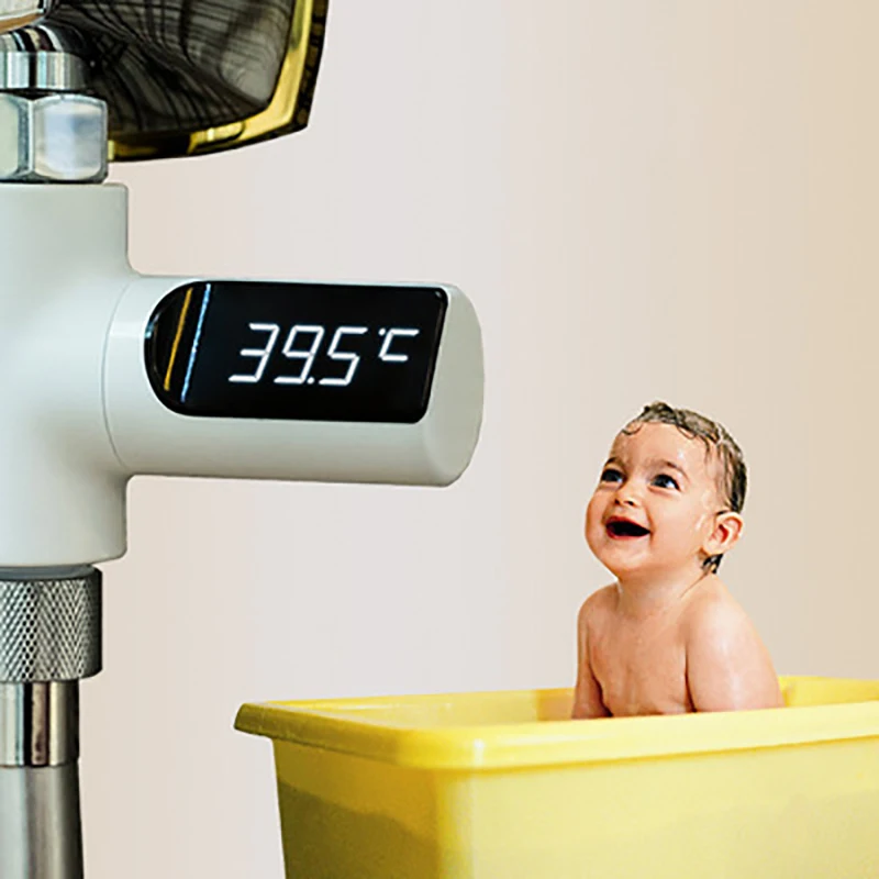 

Shower Thermometer Full Angle Rotating Water Temperature Monitor Energy Smart Meter