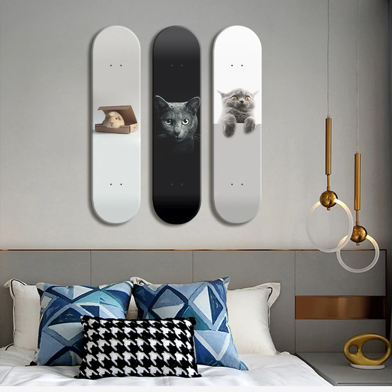 Art Collection Skate Deck Mural For Club Men Cave Decoration