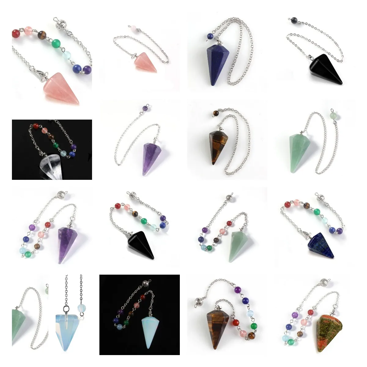 Подвесной волшебный конус для гадания натуральный камень кристалл - купить по