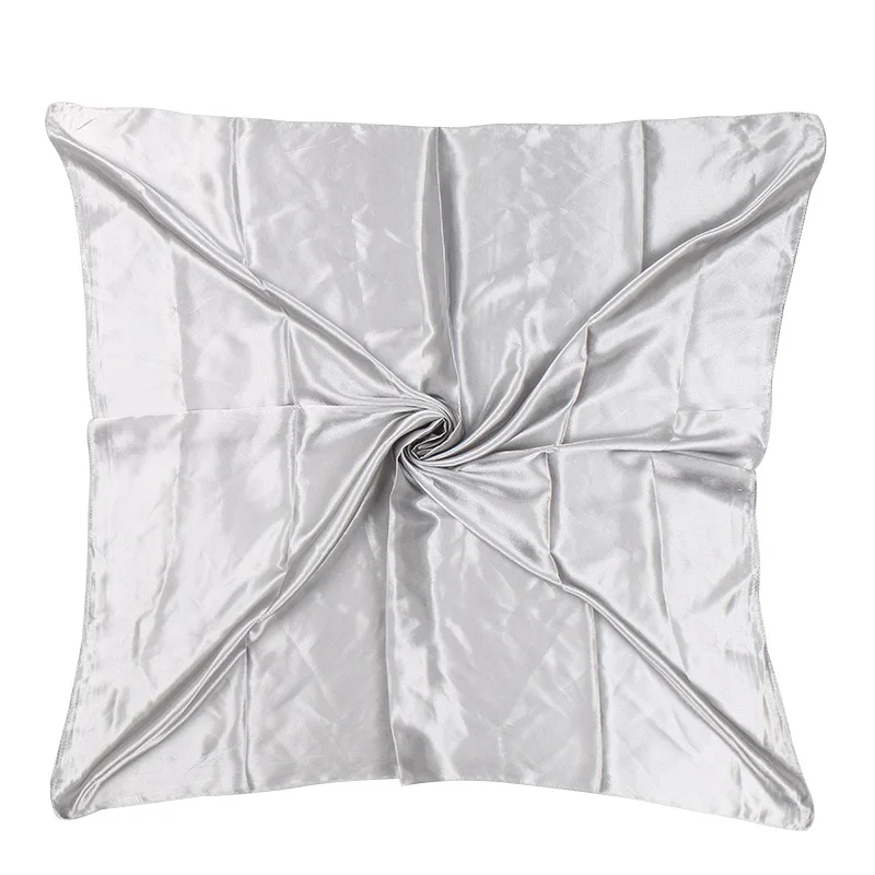 Твердые Цвета шейный платок хиджаб шарф для Для женщин шелковые атласные