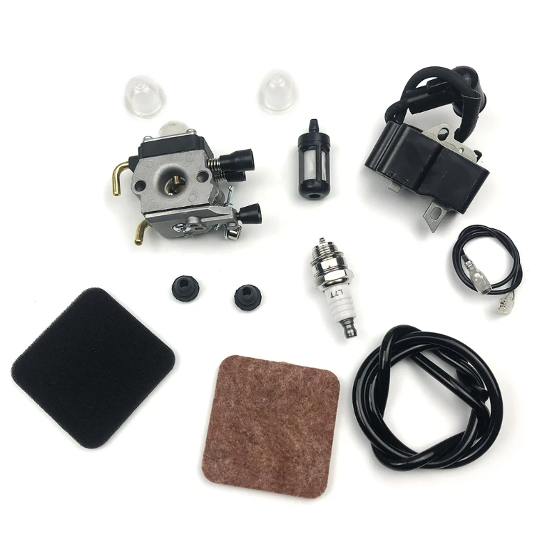 

50LB Carburetor Ignition Coil Air Fuel Filter Primer Bulb for FS80R FS85 FS80 HS80