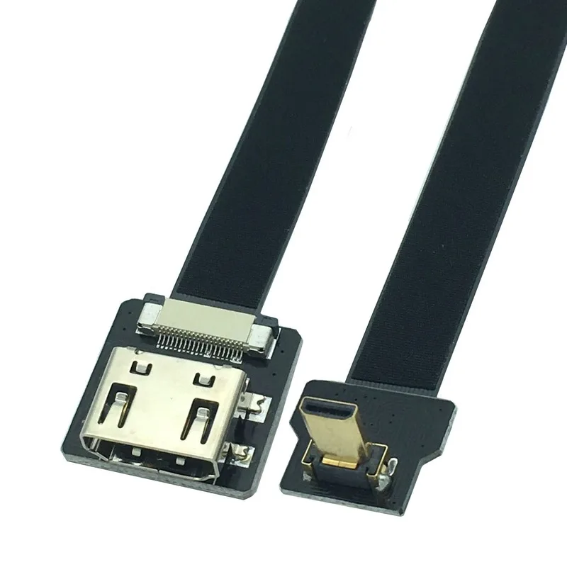 

Плоский Удлинительный кабель с разъемом 5-80 см, с разъемом под углом 90 градусов, разъем «мама» и Micro HDMI-совместимый
