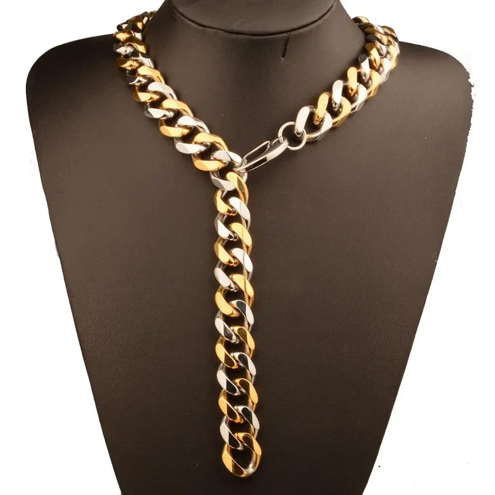 Женское шикарное ожерелье из нержавеющей стали 12 мм кубинская цепочка модное