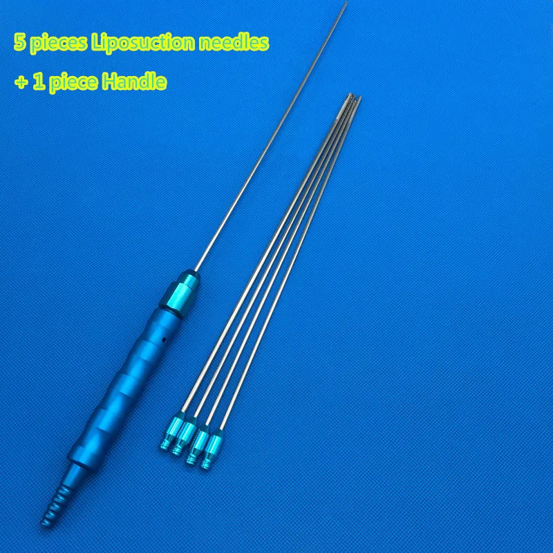 Beauty tools Liposuction Cannulas Set of 5 pieces with Handle Liposuction tools Liposuction needles