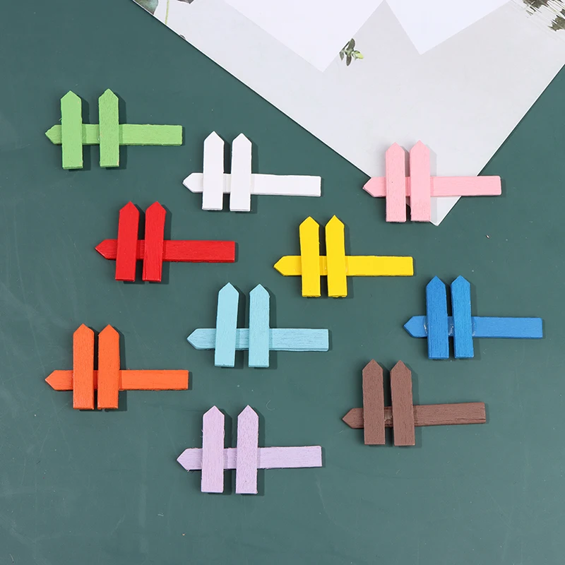 

10PCS Mini Miniature Wood Fence Signpost Craft Garden Decor Ornament Plant Pot Micro Landscape Bonsai DIY Dollhouse Fairy