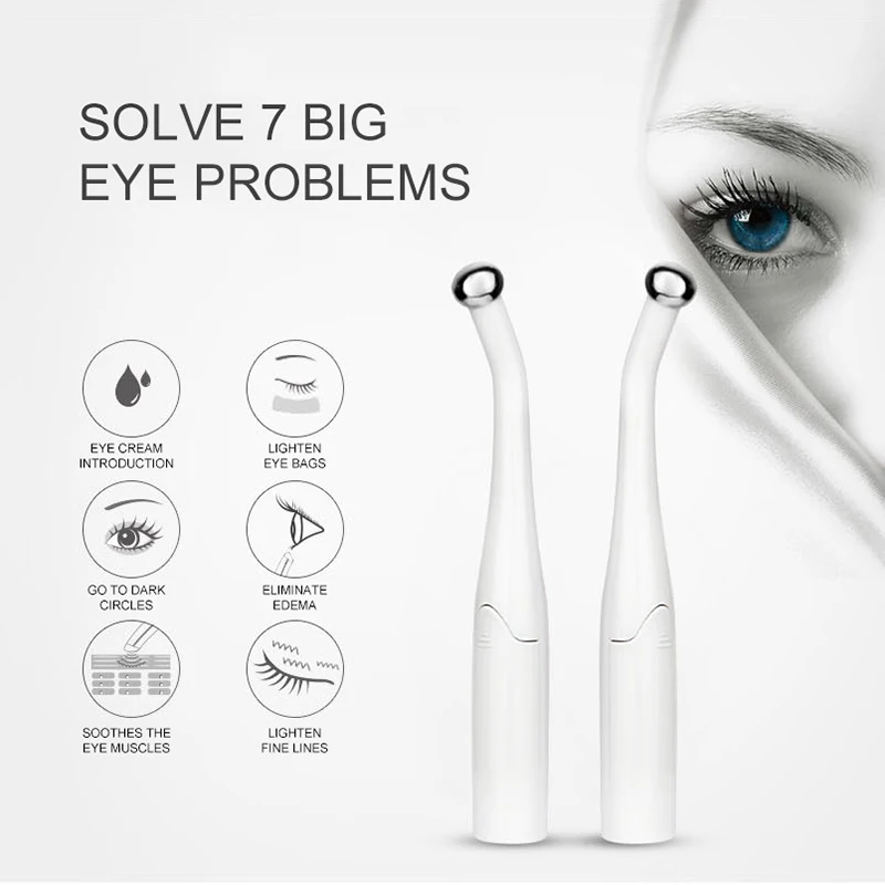 Электрический массажер для глаз 2 в 1 ручка антивозрастного массажа морщин и
