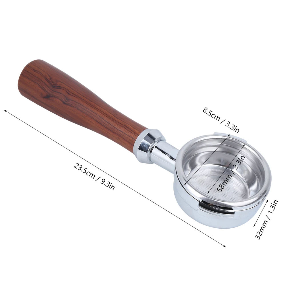 

Coffee Filter Handle 58mm Bottomless Stainless Steel Filter Holders with 2 Ears Fit for NUOVA Series Coffee Machines Accessories
