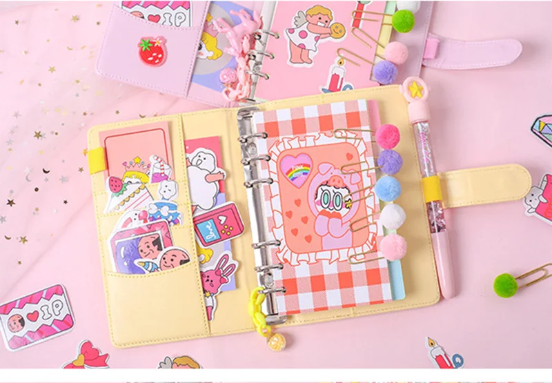 Корейский Блокнот Binder Bullet Journal Set A6 спиральный органайзер для планирования мероприятий сетка записная книжка DIY девушка план путешествия 6 кольцо руководство
