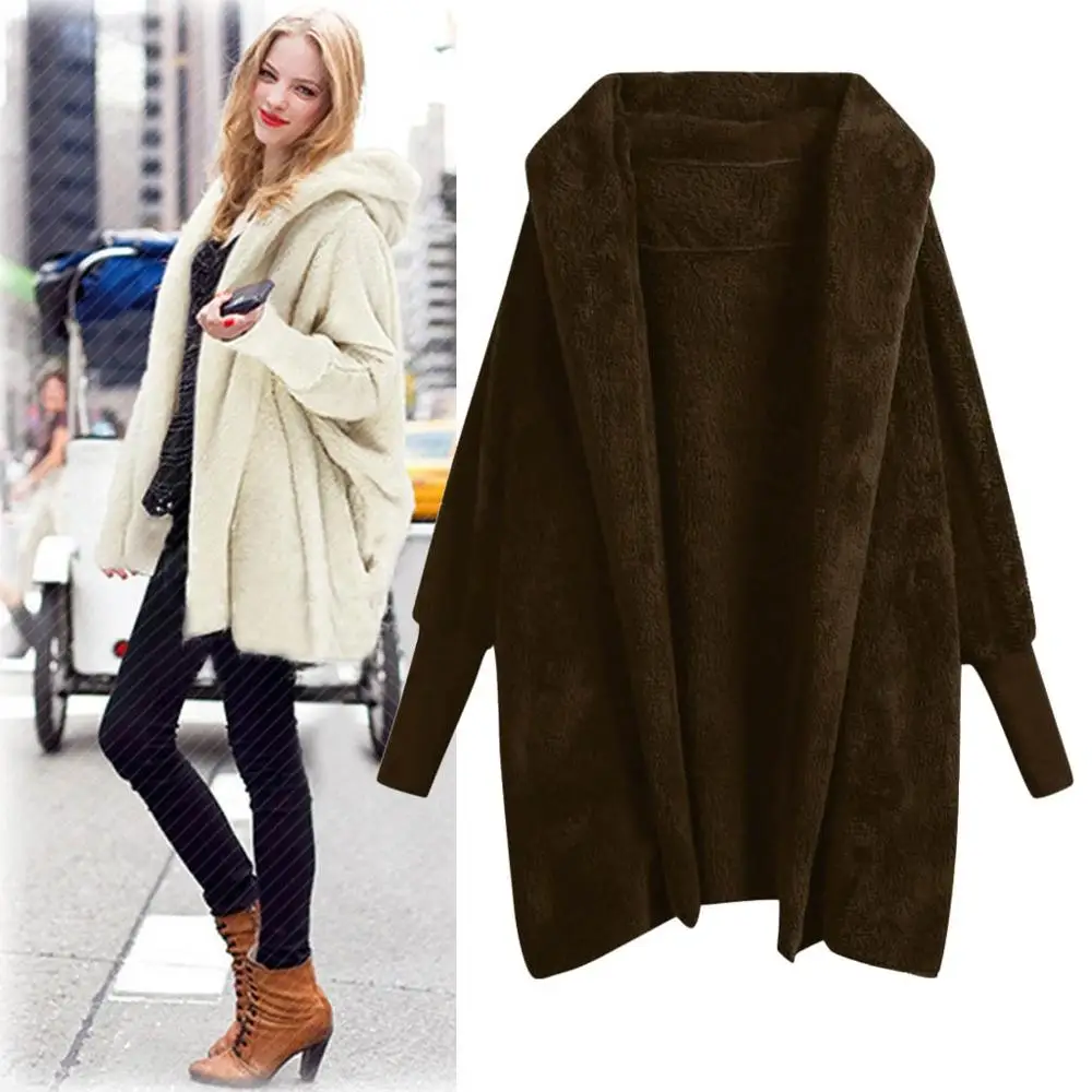 Женская толстовка с капюшоном зимнее теплое пальто плюшевыми карманами