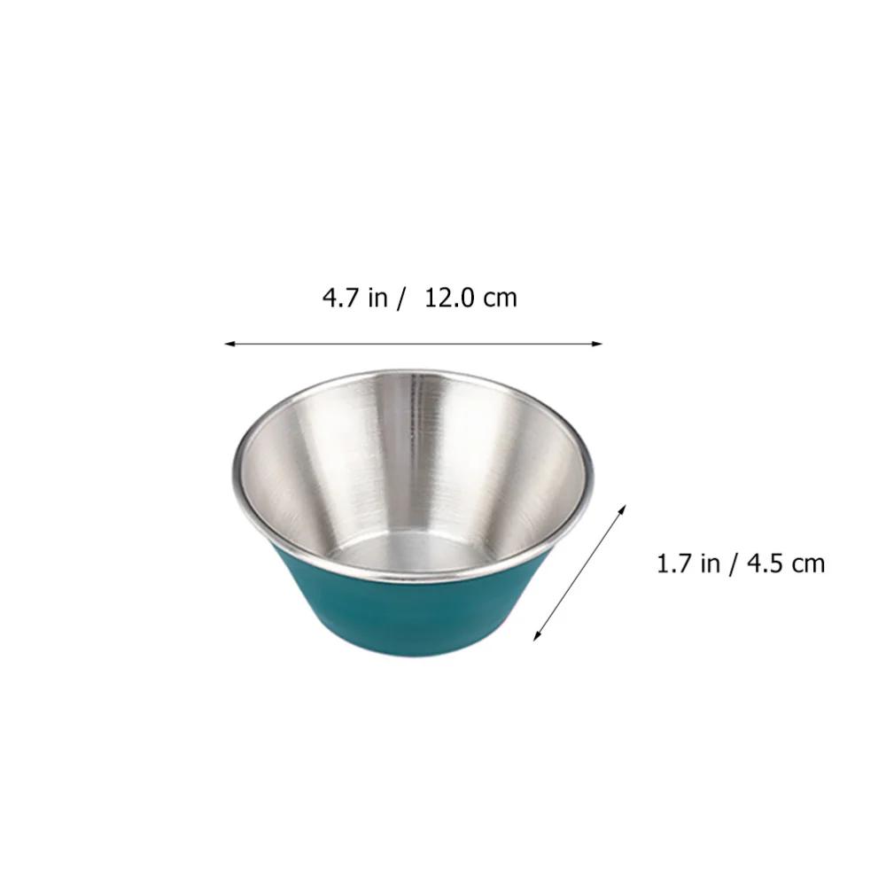

4pcs Stainless Steel Sauce Dishes Food Dipping Bowls Round Seasoning Dishes