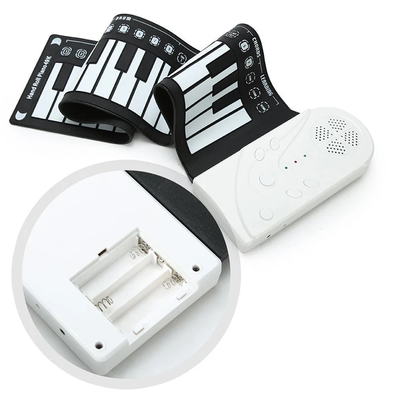 

Portable Flexible Digital Keyboard Piano 49 Keys Tones Rhythms Electronic Roll Up Piano Toys SEC88