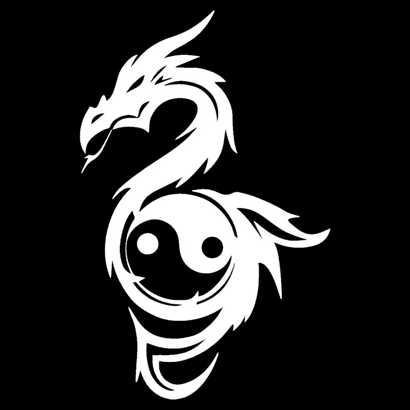

Volkrays Creative Car Sticker Yin Yang Dragon Classic Chinese Culture Car Styling Accessories Vinyl Decal Black/Silver,14cm*8cm