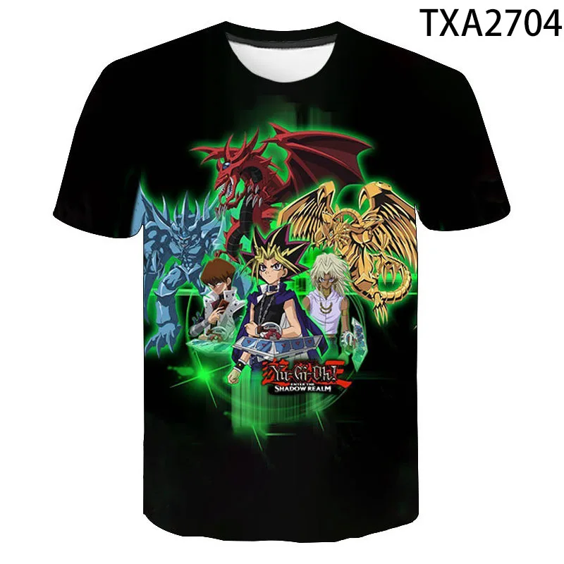 Новая мужская и женская футболка Yu Gi Oh Harajuku Ulzzang удобная детская с круглым вырезом