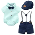 Комплект одежды для мальчиков 0-24 месяцев, рубашка с воротником и шорты