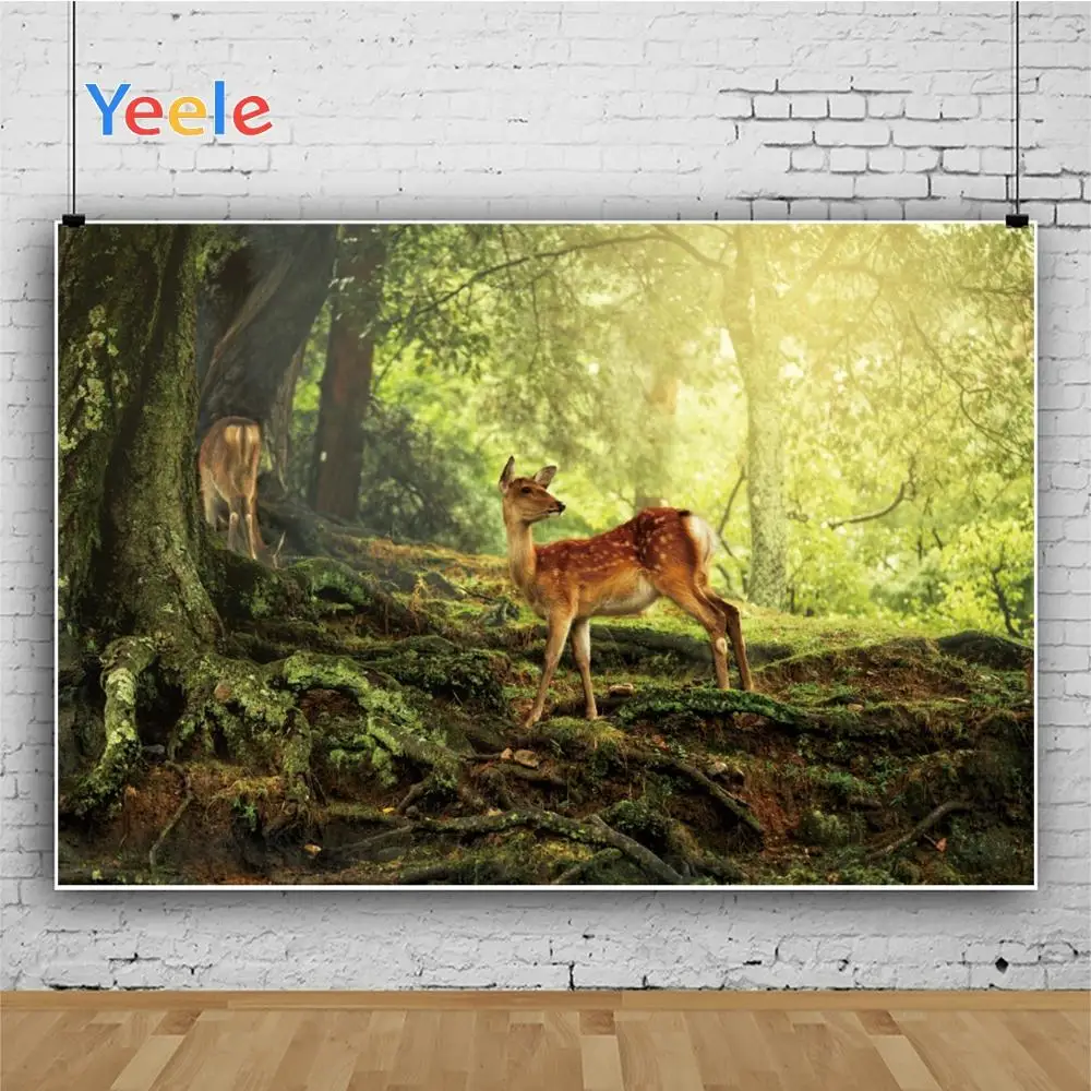 Yeele Landscape Portrait Forest Root Deer Grunge Photography Backdrops Personalized Photographic Backgrounds For Photo Studio |