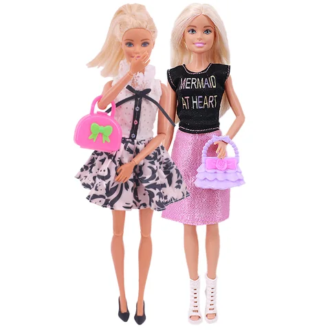 4 шт. куклы Барби одежда = 2 платья Эльзы Dsiney + 2 сумки вечернее свадебное платье для куклы Барби