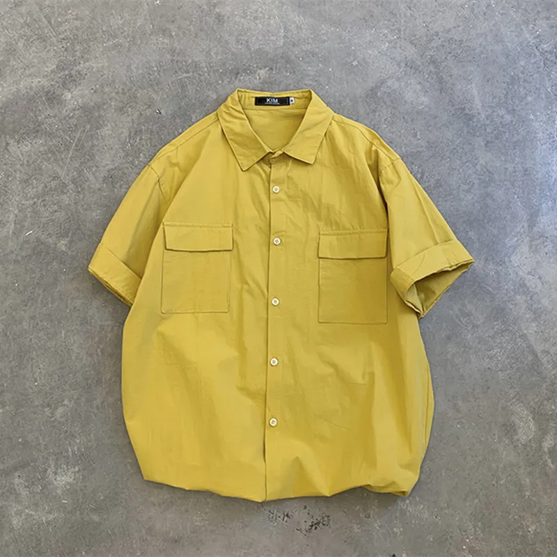 

Hzirip 2021 New Autumn Hot Men's Casual Shirt White Pockets Comfortable Basic Style Fashionable Sports Design Loose Male Top