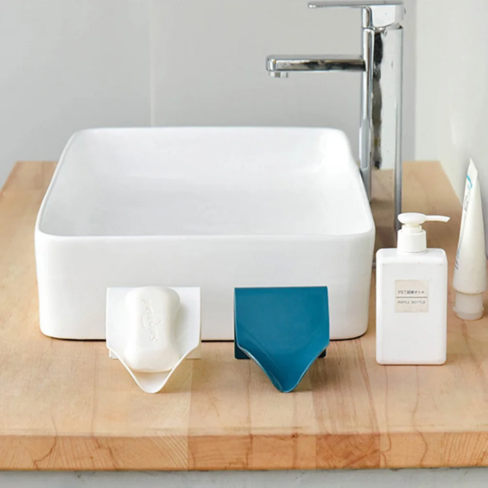 Самоклеящаяся настенная полка для мыла подвесной держатель губки пластиковый