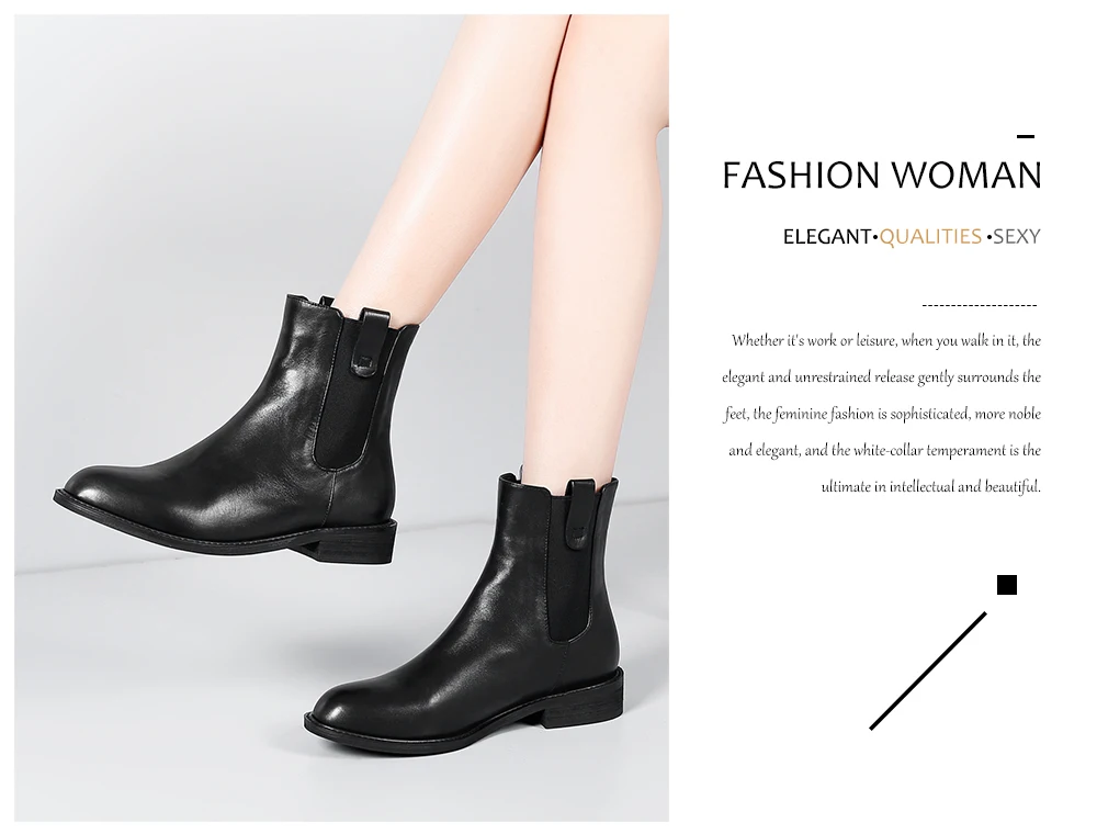 SOPHITINA Solid Women's Boots High Quality Genuine Leather Square Heel Comfortable Round Toe Shoes Special New Ankle Boots PO247