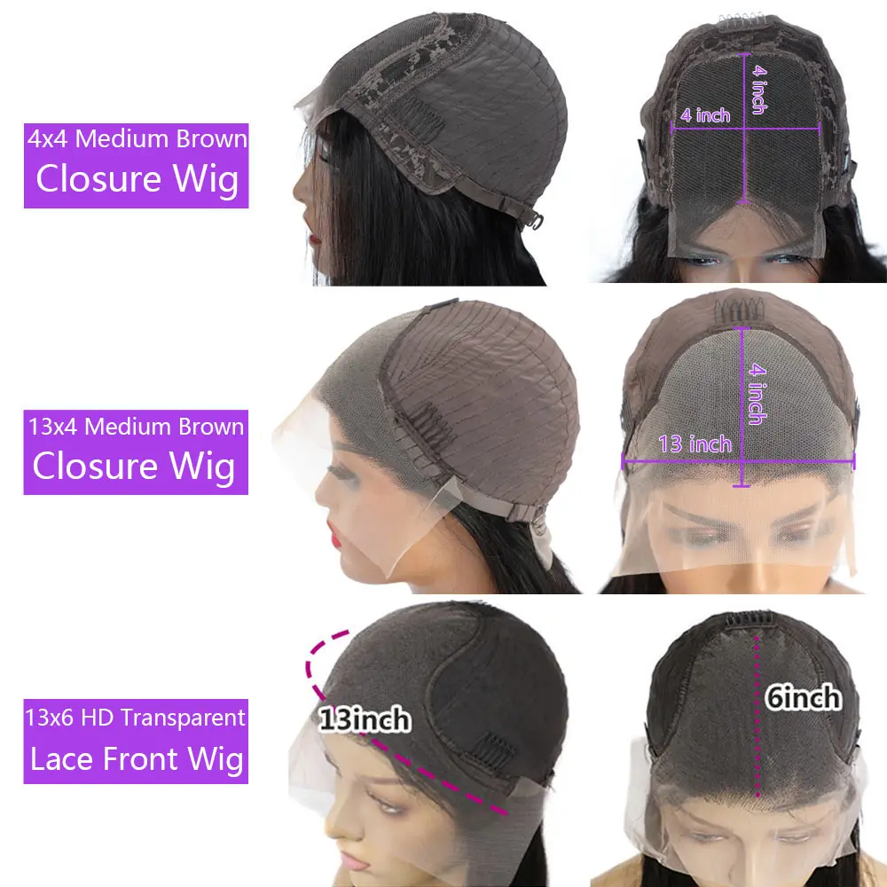 HD Прозрачная водная волна закрытием кружева передние человеческие волосы парики