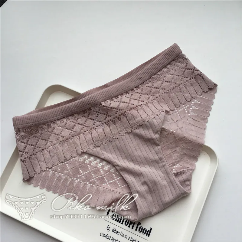 pink purple SP& CITY японские милые хлопковые трусики для женщин, мягкое нижнее белье, сексуальное женское белье, одноцветные геометрические трусы с рисунком - Цвет: pink purple