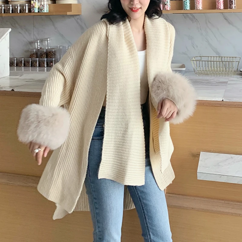 Кардиган женские свитера высокого качества вязаная женская обувь из кроличьей
