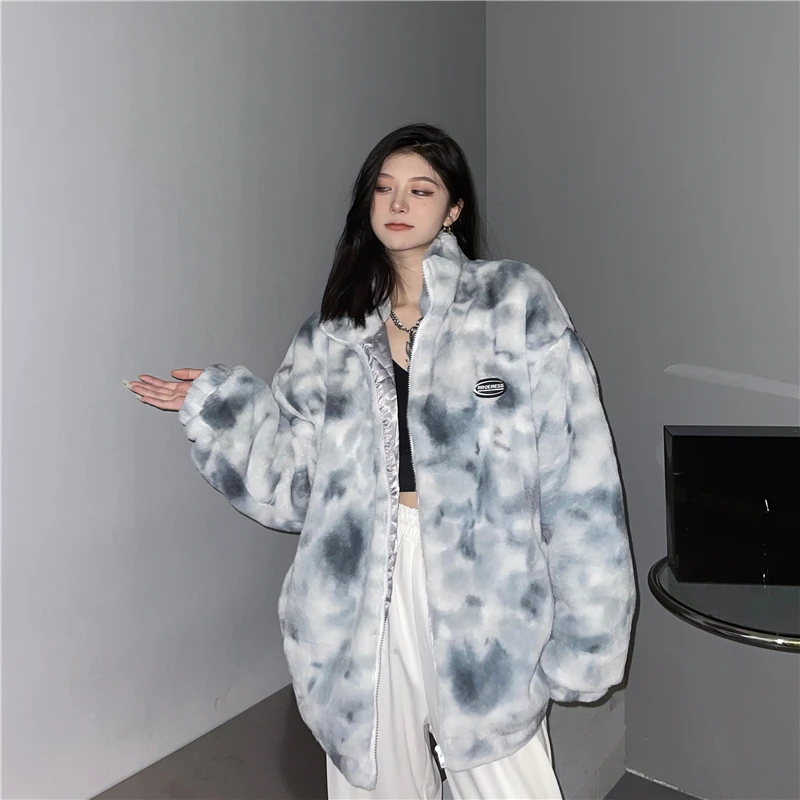 Зимняя уличная одежда в стиле Харадзюку сохраняющая тепло винтажная яркая