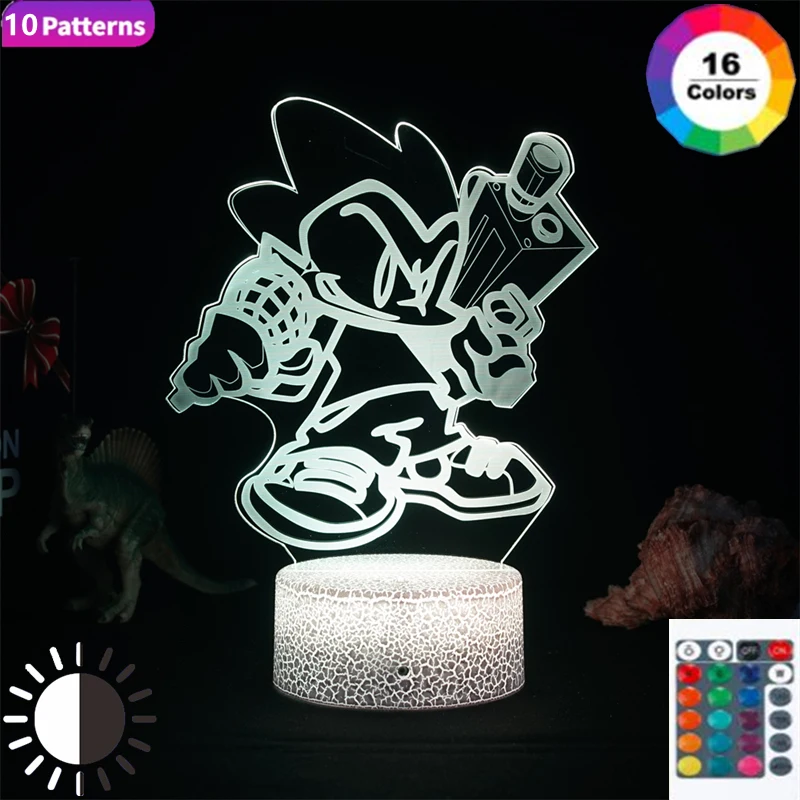 

Game Friday Night Funkin FNF RGB Lamp Figure Gaming Setup Pico Room Decor 3D Fancy Lava Light Kids Gift Gamer Decoration Bedroom