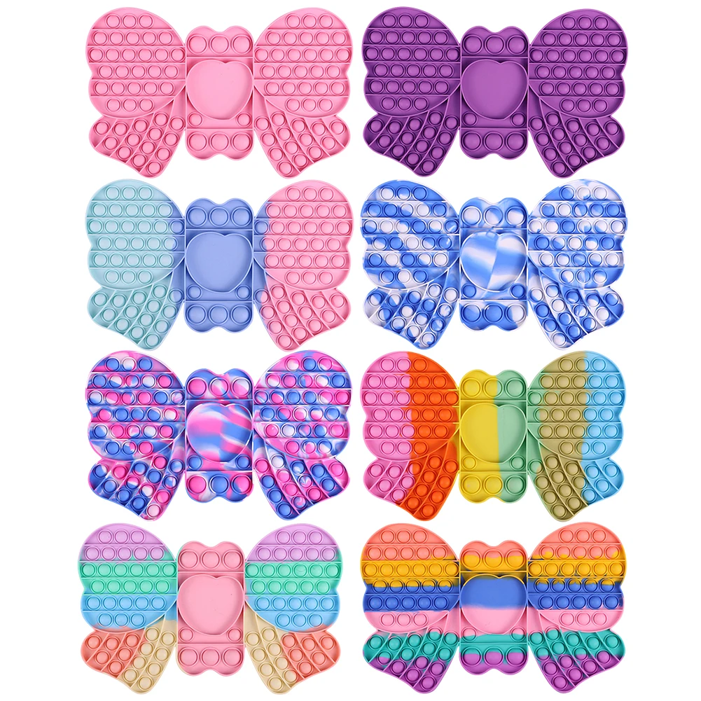 

Cute Bowknot Push Bubble Large Checkerboard Sensory Fidget Toy Kids Adults Squeeze Toy Anti Anxiety Stress Relief Autism Needs