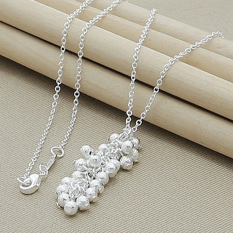 Frosted beads Горячая коробка цепи ожерелье 925 ювелирные изделия серебро 4 мм ширина цепочки колье для женщин мужчин ювелирные изделия Новинка - Окраска металла: Frosted beads
