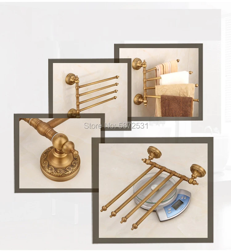 Новейший античный латунный стержень для полотенец настенный поворотный