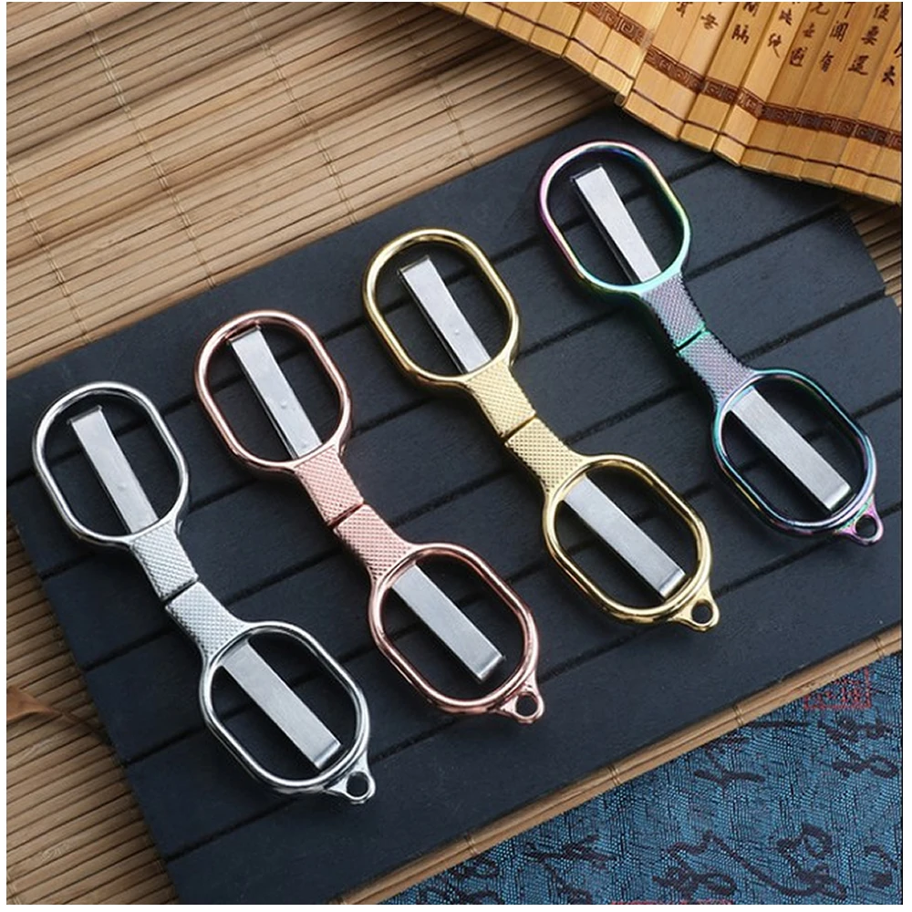 

1PC Stainless Steel Anti-Rust Folding Scissors Scissor Cutter Pocket Mini Cutter Crafts Sewing Safe Travel Use Dorp Shipping
