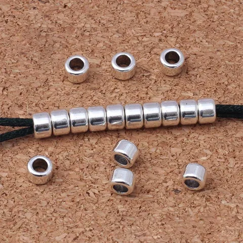 Бусины-разделители TOM YANG, цинковый сплав, серебристый/золотистый, 6 мм, 50 шт.