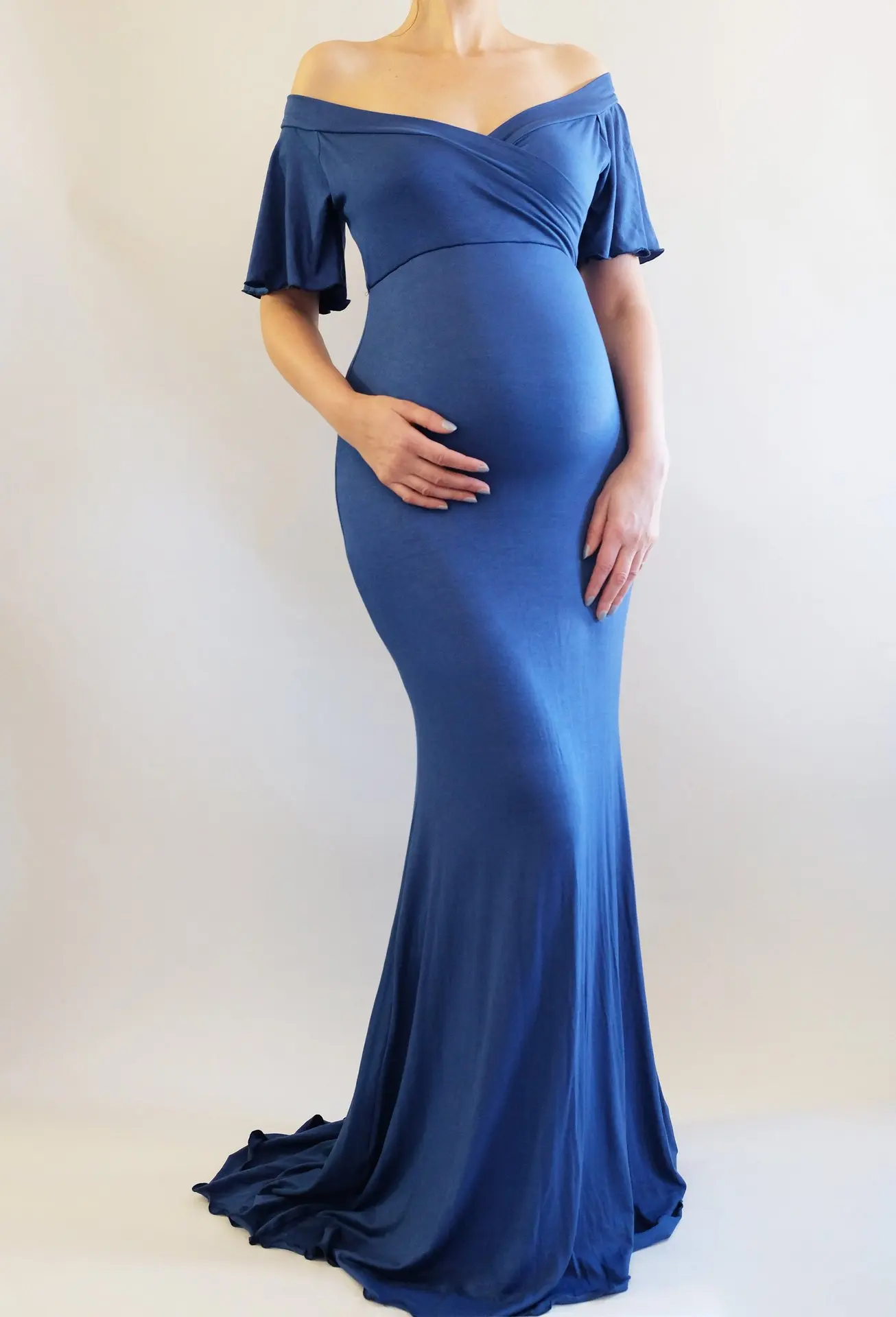 

Sexy Maternity Shoot Dresses Shoulderless Pregnancy Dress Photography Maxi Maternity Gown Photo Prop Clothes For Pregnant Women
