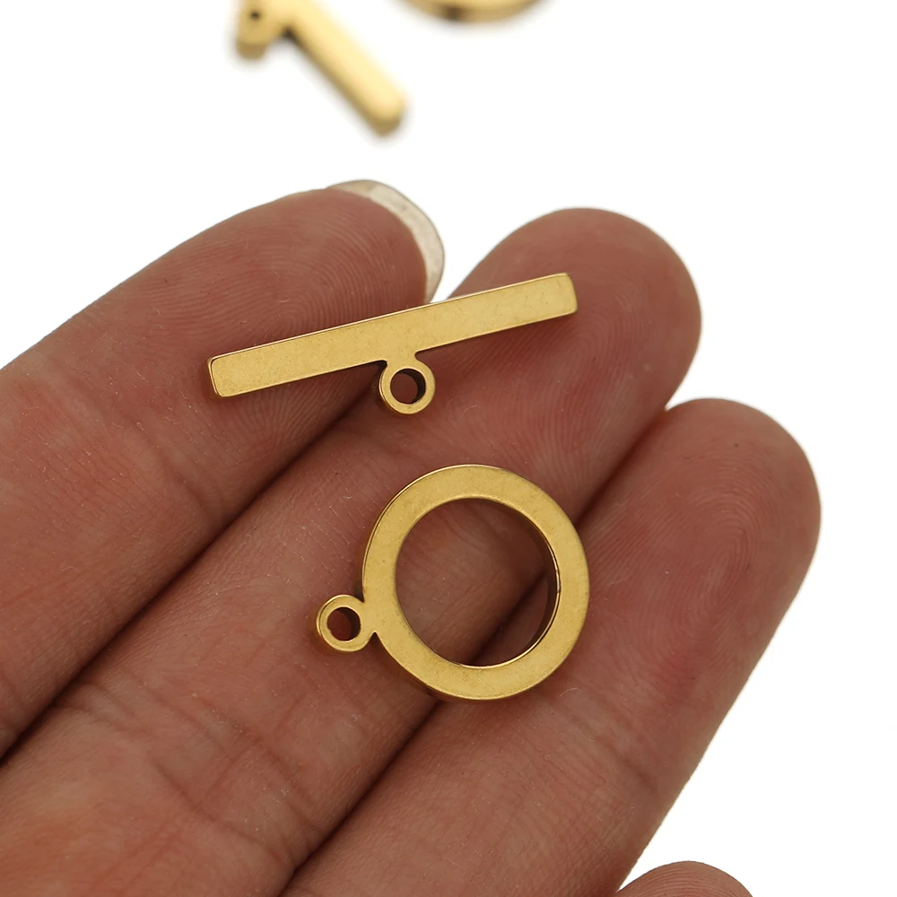 Золотистые плоские застежки-переключатели OT из нержавеющей стали для