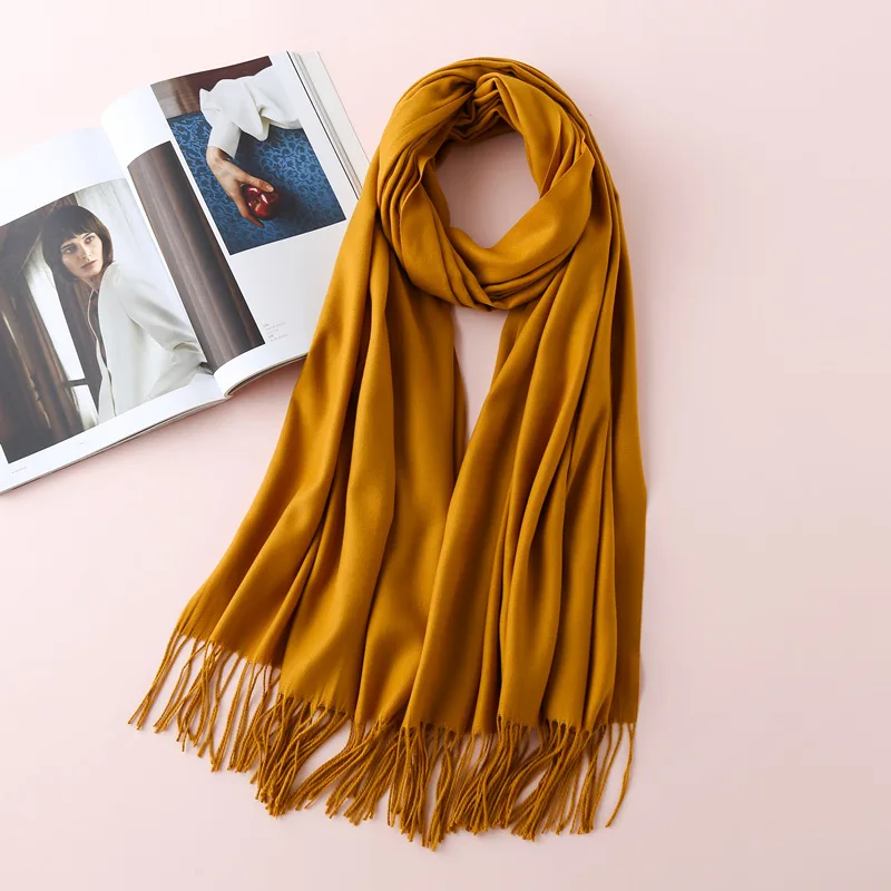 

2021 Men and Women Couples Four Seasons New Solid Color Imitation Cashmere Yang Stick Scarf Warm Scarf Shawl