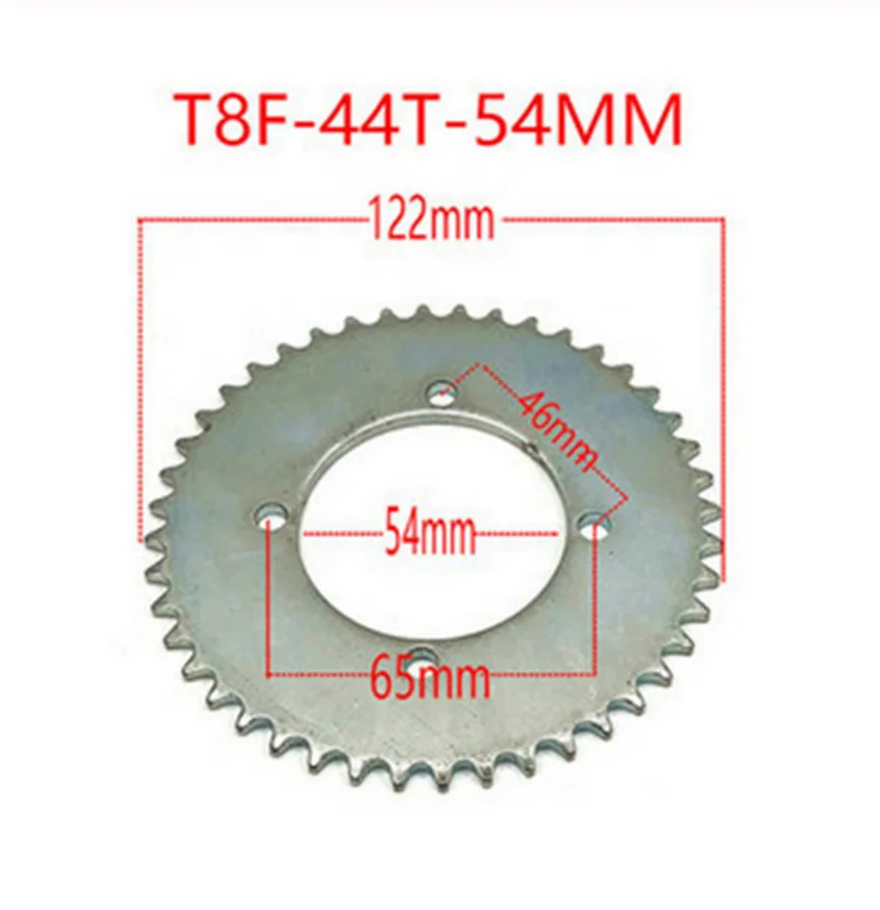44 зуб 44T T8F 54 мм Задняя звездочка Мини Мото ATV Quad Dirt Pit Pocket Bike Cross 47cc 49cc Запчасти для
