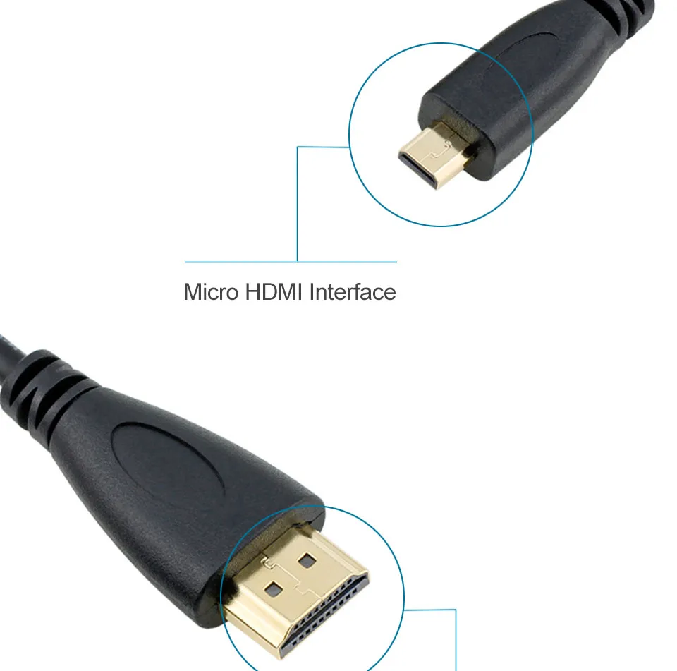 Micro HDMI к HDMI папа-папа адаптер конвертер кабель 1080P Full HD V1.4 Micro HDMI(тип D) к HDMI(тип A) кабель
