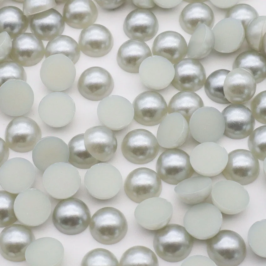 

3MM 4MM 5MM 6MM 8MM 10MM 12MM ABS Color Half Pearls Round Acrylic Imitation Flatback Beads For Jewelry Making DIY