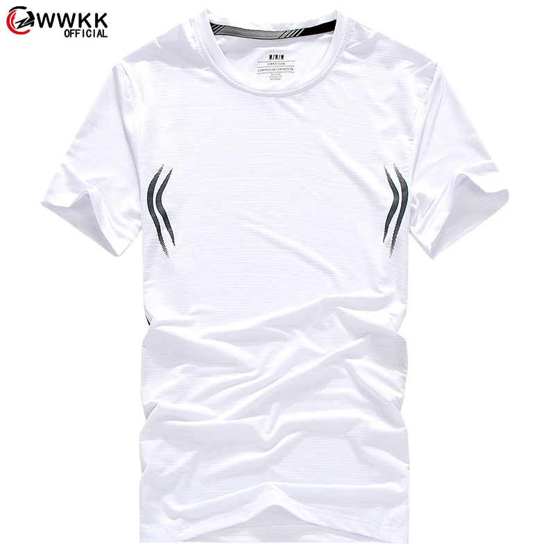 

WWKK Men's Sports Running T Shirt Men's Casual Gym Fitness Training Shirts Dry Fit Sportswear Top Soccer Jerseys Breathable