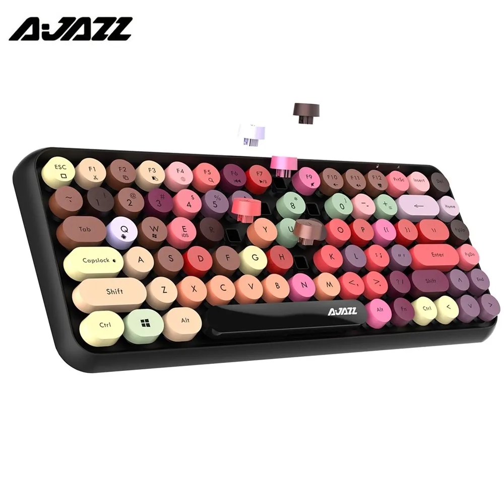 Ajazz 308i BT беспроводная клавиатура круглая клавишная крышка 10 м 5 цветов Kyeboard