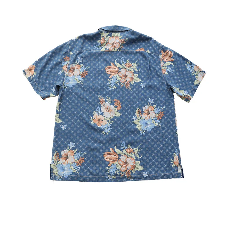 Tencel Мужская Роскошная Одежда гавайская рубашка с коротким рукавом с принтом большой размер США для отдыха