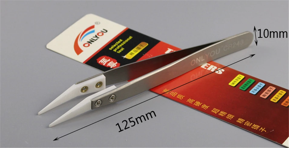 

Anti-Static nonmagnetic High temperature resistance Ceramic Tweezers stainless steel tweezers Removable Heat Resistant 1pcs/set