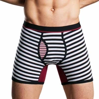 full cotton underwear mens boxer shorts men new striped 2021 long leg outside boxer homme and leisure
