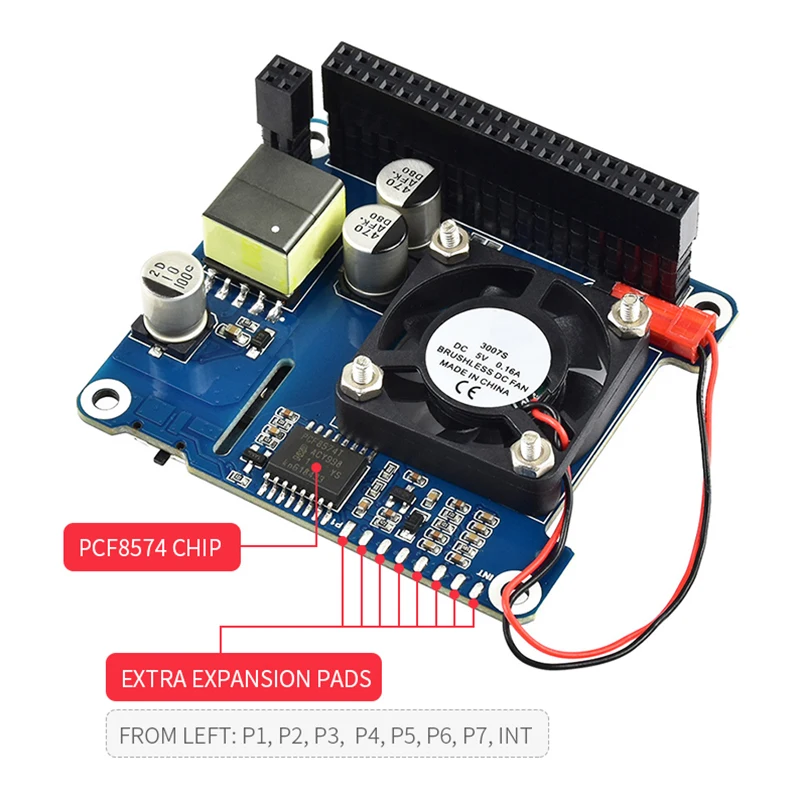 Плата Raspberry Pi 4 Power Over Ethernet HAT (B) 802.3af POE с температурным охлаждающим вентилятором OLED