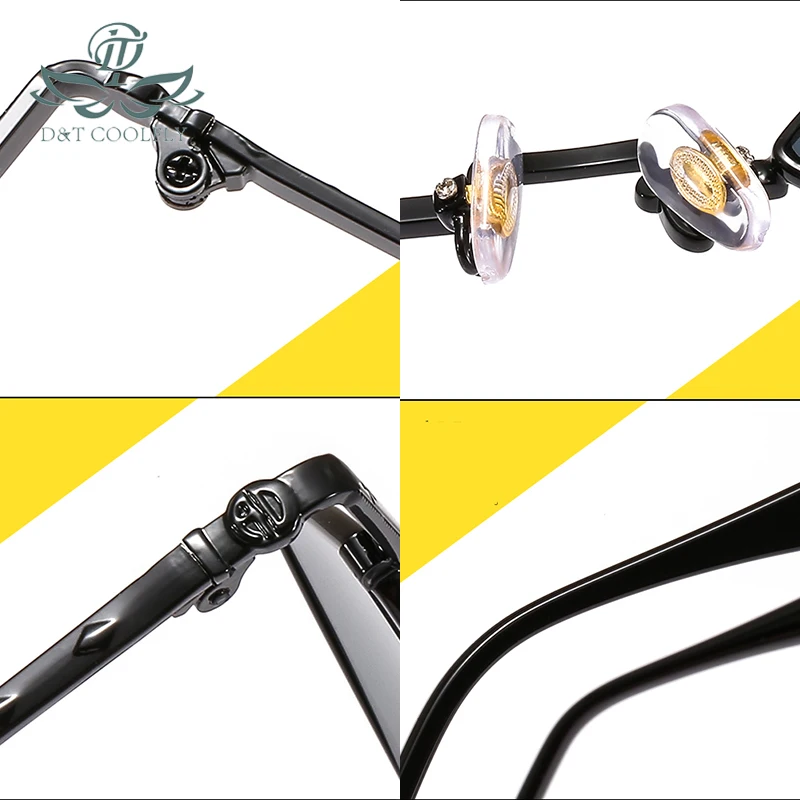 D & T оригинальные треугольные нестандартные солнцезащитные очки в металлической