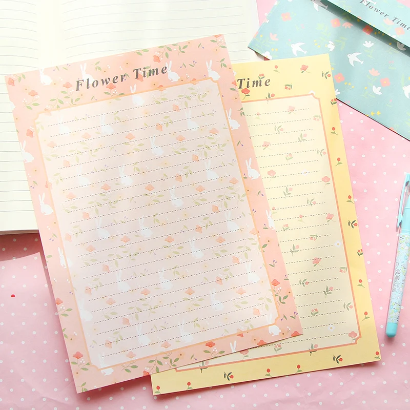 3pcs Paper Envelope+6sheets Letter Flowers Bird Envelope Wedding Invitation Country Style Writing Paper|Бумажные конверты| |